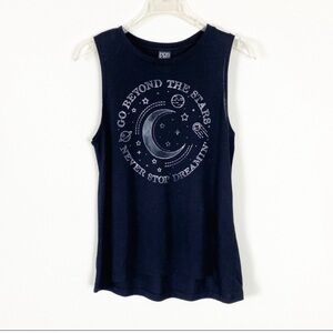 Sleeveless Graphic Tee Black Size L